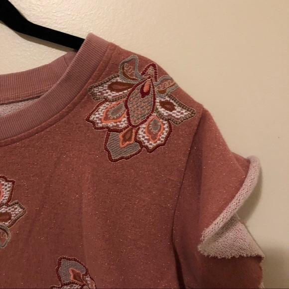 Anthropologie Chloe Oliver Pink Embroidered Top - Picture 4 of 6